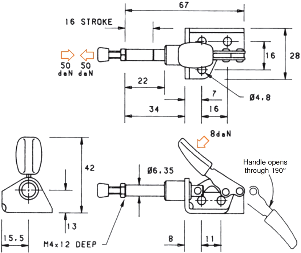 P50 - Brauer - TOGGLE CLAMP, PUSH PULL